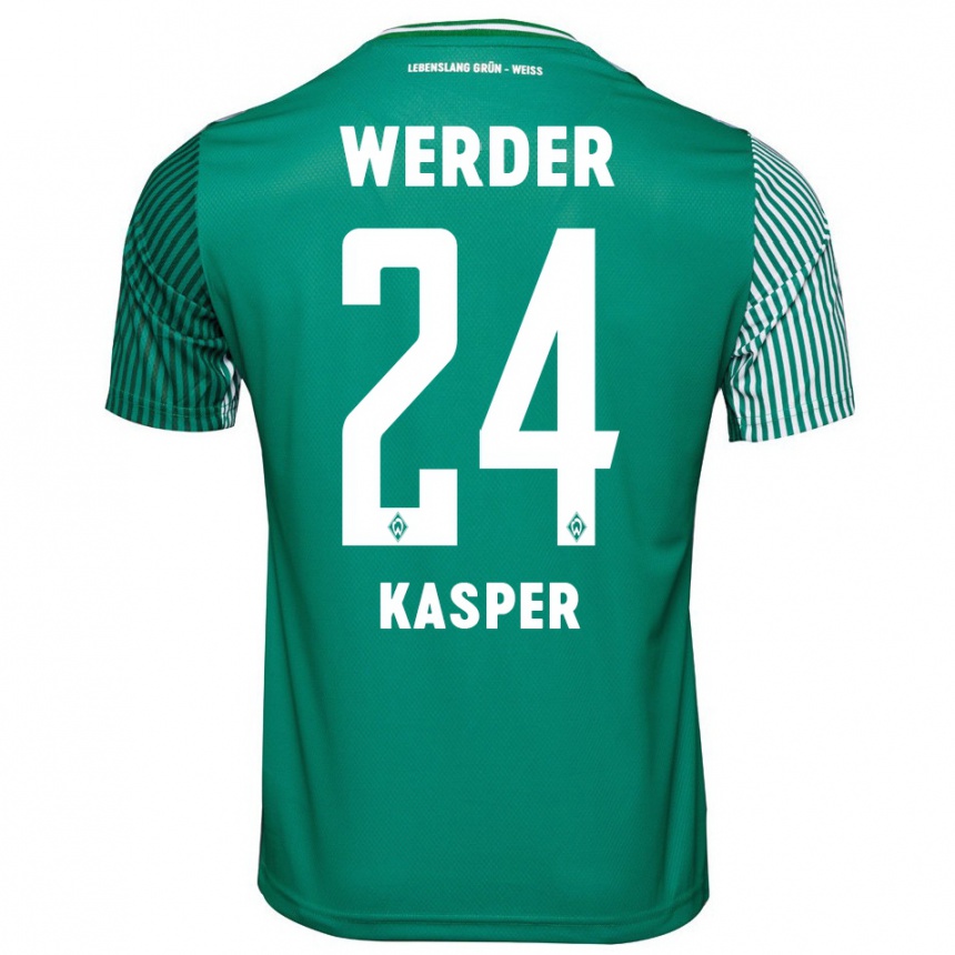 Niño Fútbol Camiseta Dominik Kasper #24 Verde 1ª Equipación 2023/24