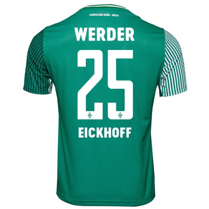 Niño Fútbol Camiseta Mika Eickhoff #25 Verde 1ª Equipación 2023/24