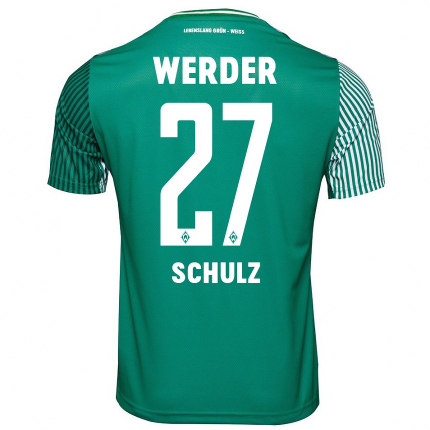 Niño Fútbol Camiseta Ole Schulz #27 Verde 1ª Equipación 2023/24