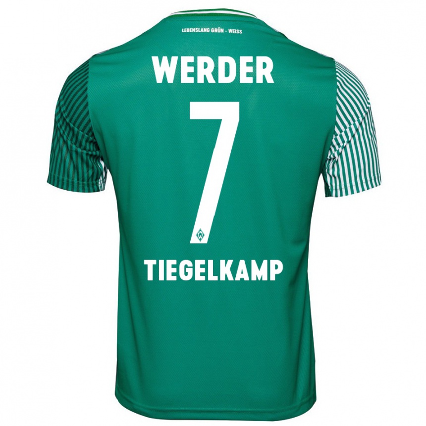 Niño Fútbol Camiseta Maximilian Tiegelkamp #7 Verde 1ª Equipación 2023/24