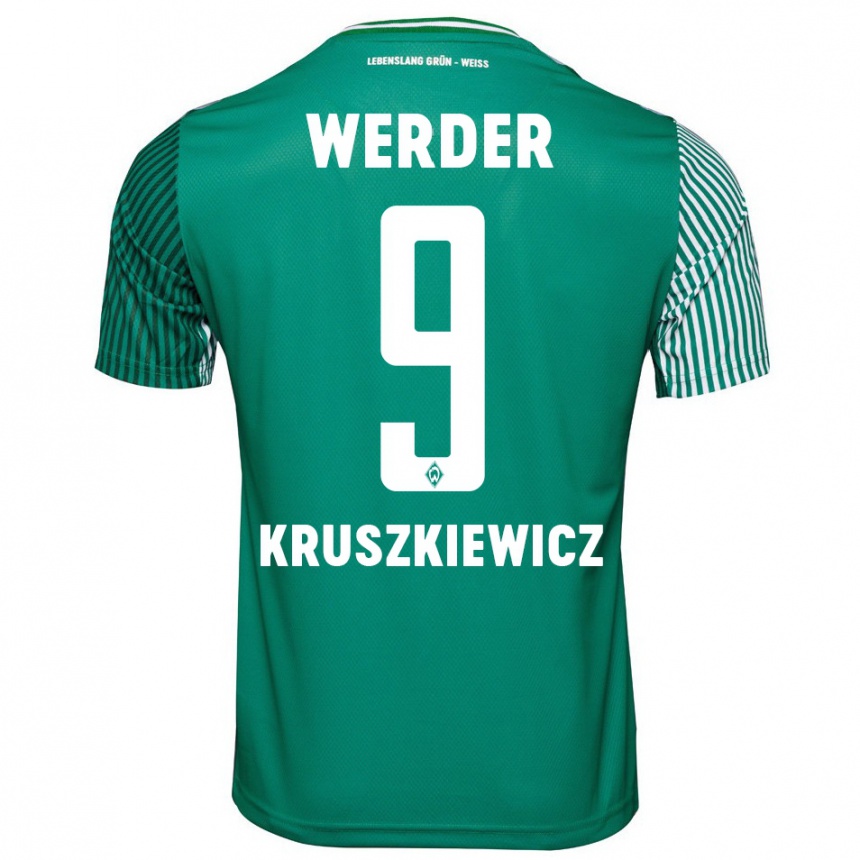 Niño Fútbol Camiseta Jakub Kruszkiewicz #9 Verde 1ª Equipación 2023/24