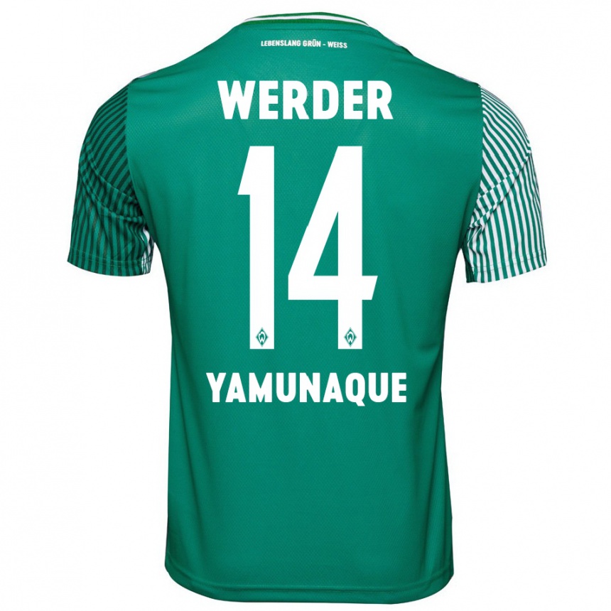 Niño Fútbol Camiseta Rafael Pascual Ramirez Yamunaque #14 Verde 1ª Equipación 2023/24