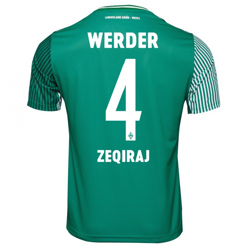 Niño Fútbol Camiseta Leon Zeqiraj #4 Verde 1ª Equipación 2023/24