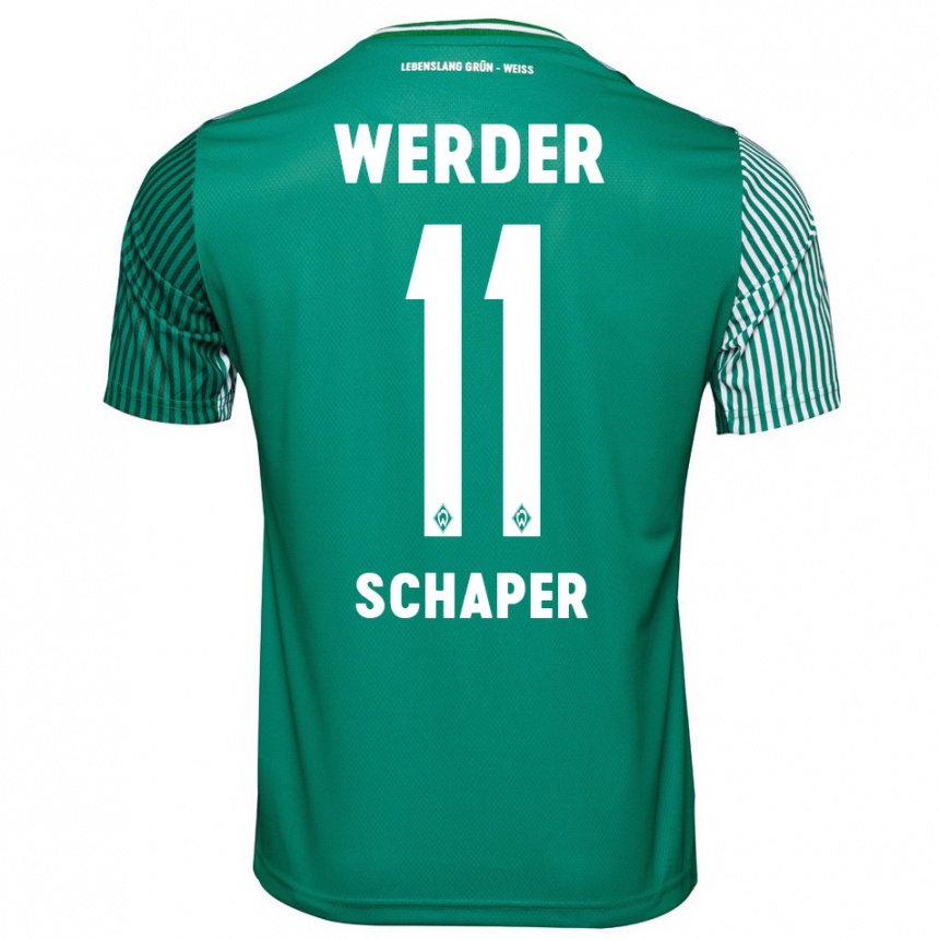 Niño Fútbol Camiseta Wilken Schaper #11 Verde 1ª Equipación 2023/24