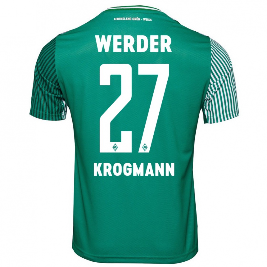 Niño Fútbol Camiseta Avid Krogmann #27 Verde 1ª Equipación 2023/24