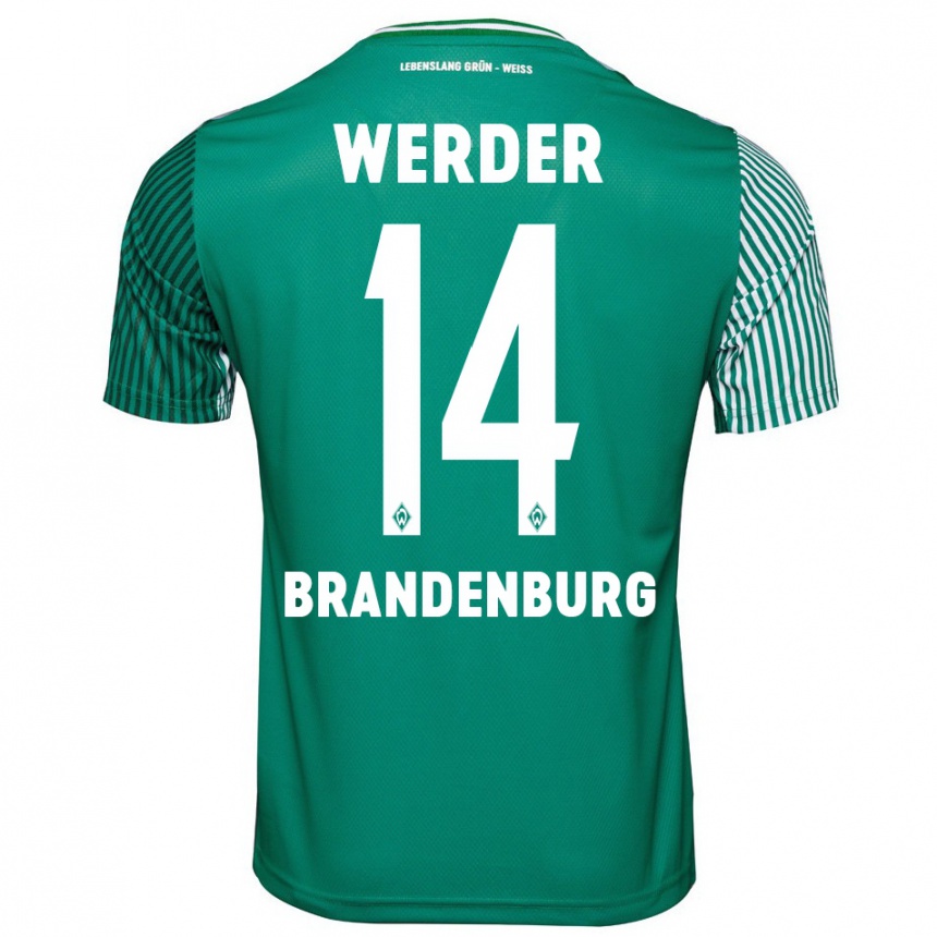 Niño Fútbol Camiseta Michaela Brandenburg #14 Verde 1ª Equipación 2023/24