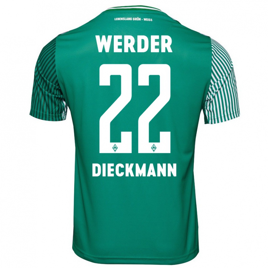 Niño Fútbol Camiseta Rieke Dieckmann #22 Verde 1ª Equipación 2023/24