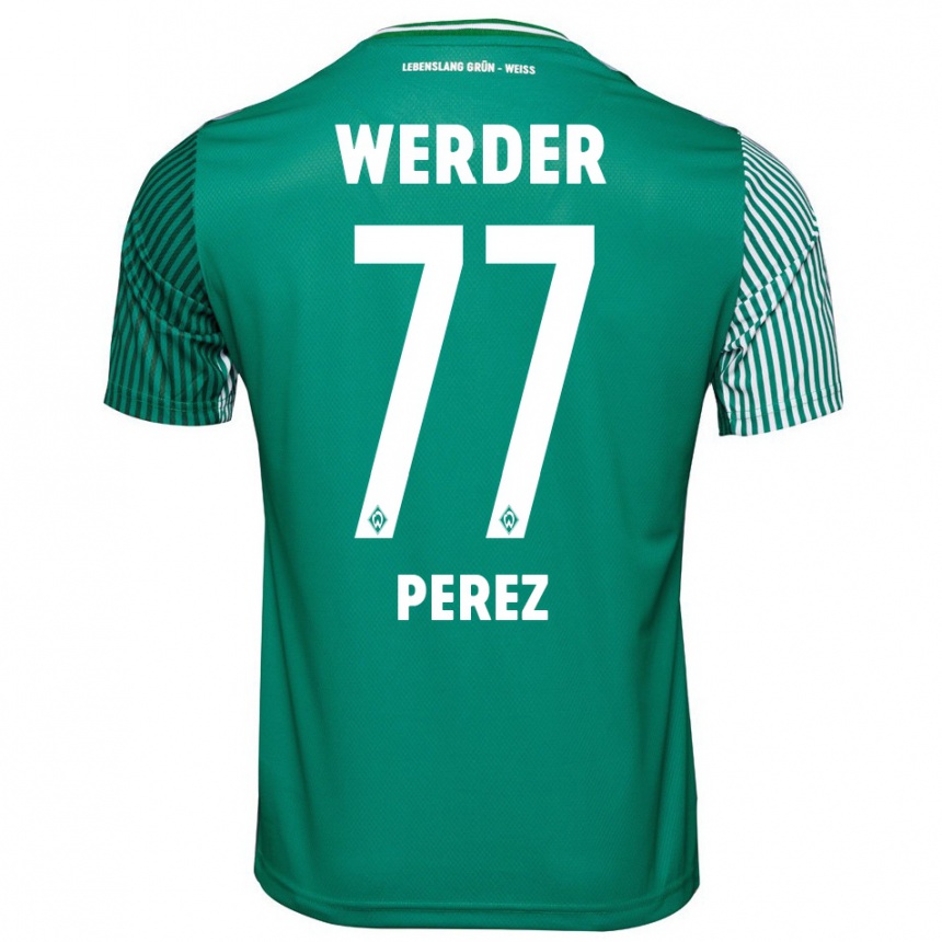 Niño Fútbol Camiseta Catalina Pérez Jaramillo #77 Verde 1ª Equipación 2023/24