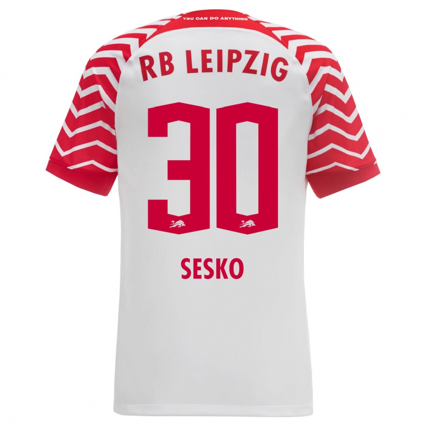 Niño Fútbol Camiseta Benjamin Sesko #30 Blanco 1ª Equipación 2023/24