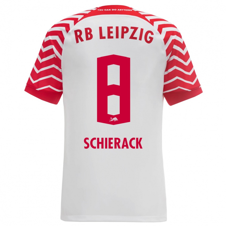 Niño Fútbol Camiseta Simon Schierack #8 Blanco 1ª Equipación 2023/24