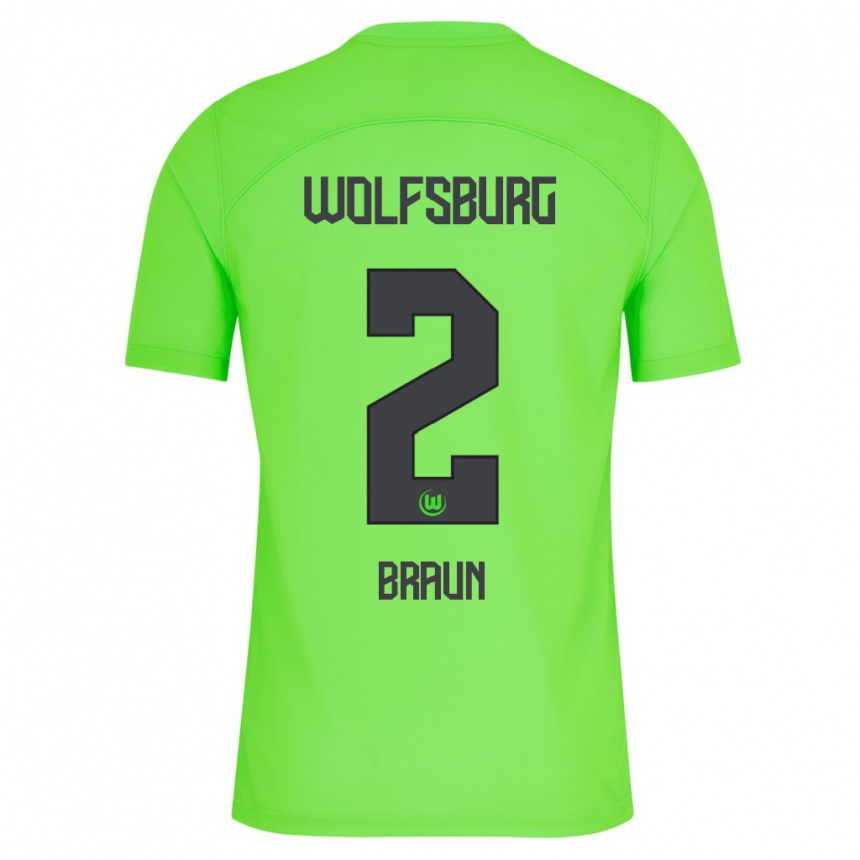 Niño Fútbol Camiseta Manuel Braun #2 Verde 1ª Equipación 2023/24