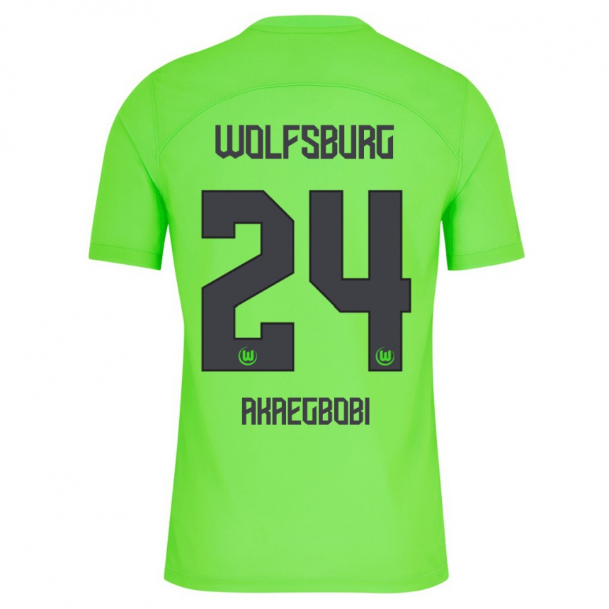 Niño Fútbol Camiseta Jonathan Akaegbobi #24 Verde 1ª Equipación 2023/24