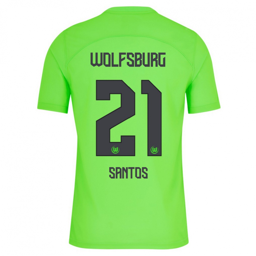 Niño Fútbol Camiseta Leonardo Santos #21 Verde 1ª Equipación 2023/24