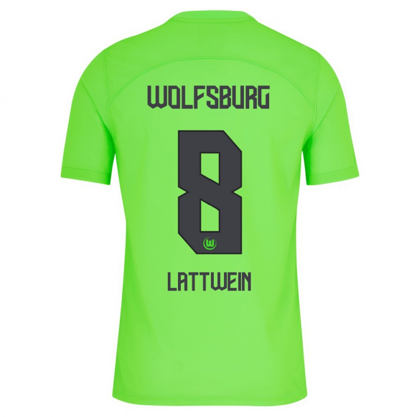 Niño Fútbol Camiseta Lena Lattwein #8 Verde 1ª Equipación 2023/24