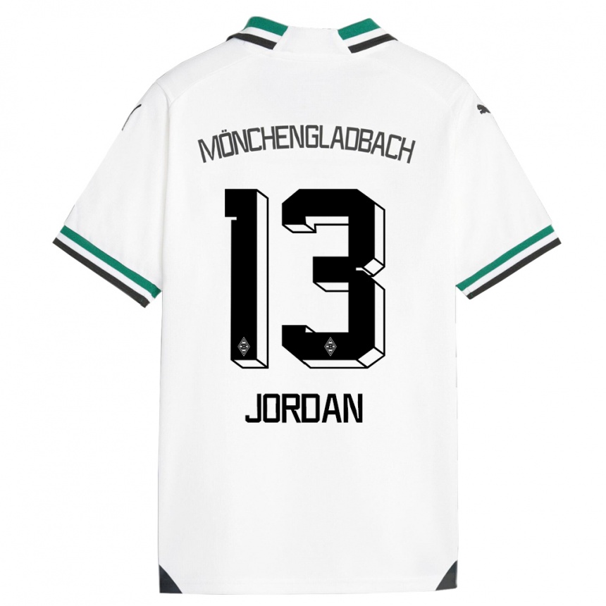 Niño Fútbol Camiseta Jordan #13 Blanco Verde 1ª Equipación 2023/24