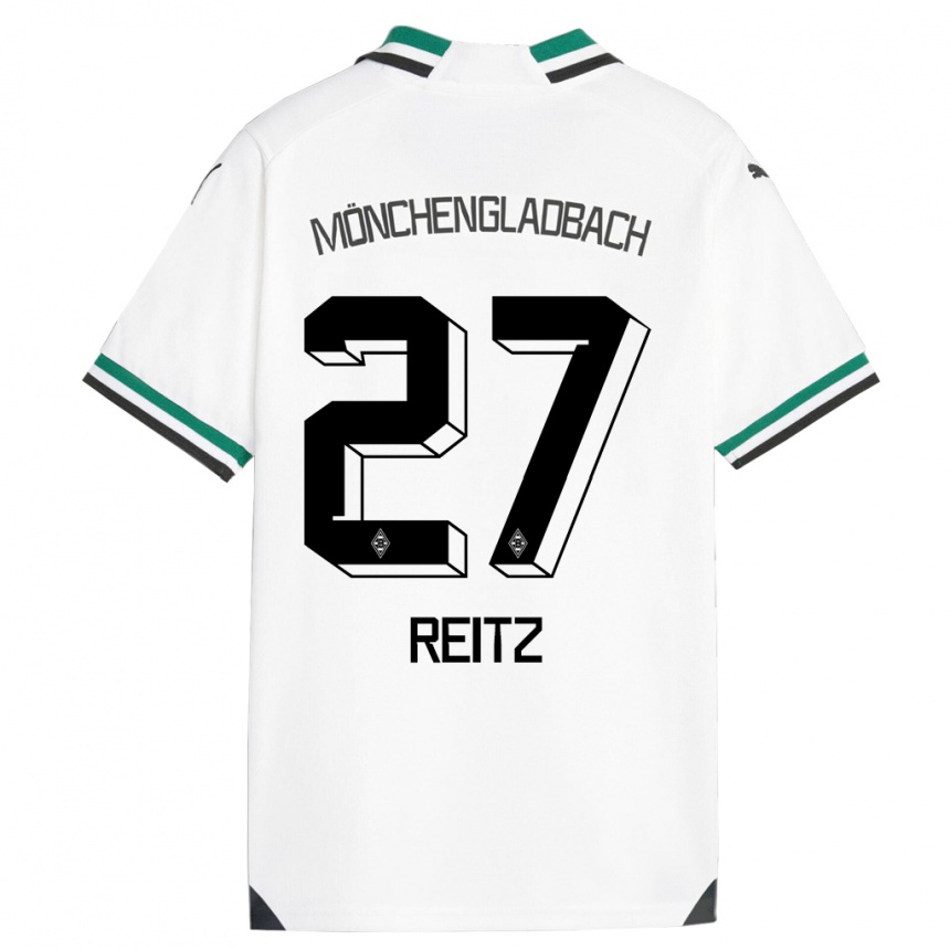 Niño Fútbol Camiseta Rocco Reitz #27 Blanco Verde 1ª Equipación 2023/24