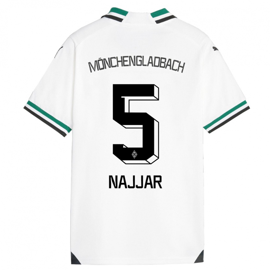 Niño Fútbol Camiseta Jamil Najjar #5 Blanco Verde 1ª Equipación 2023/24