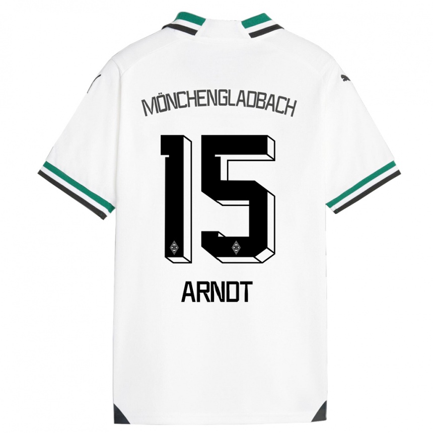 Niño Fútbol Camiseta Leo Arndt #15 Blanco Verde 1ª Equipación 2023/24