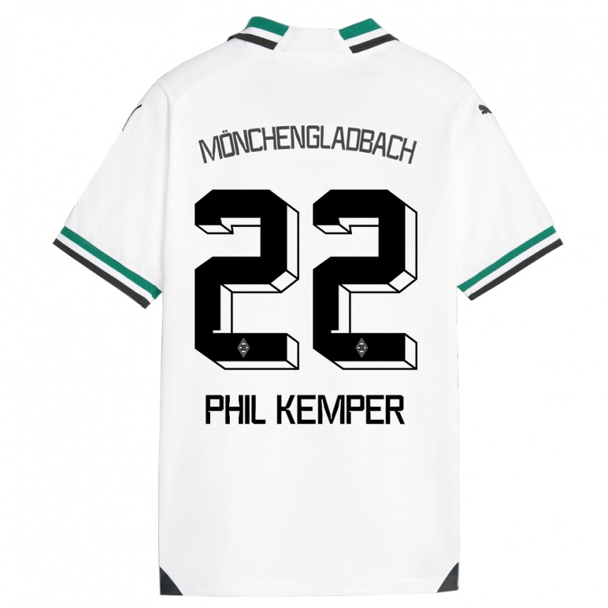 Niño Fútbol Camiseta Phil Kemper #22 Blanco Verde 1ª Equipación 2023/24