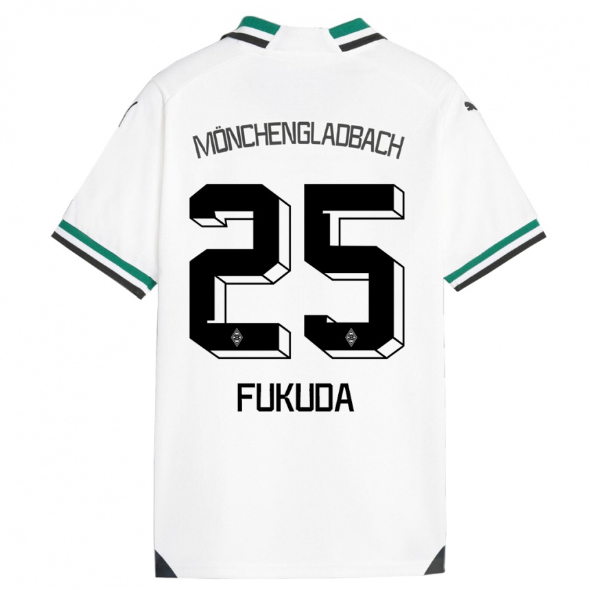 Niño Fútbol Camiseta Shio Fukuda #25 Blanco Verde 1ª Equipación 2023/24