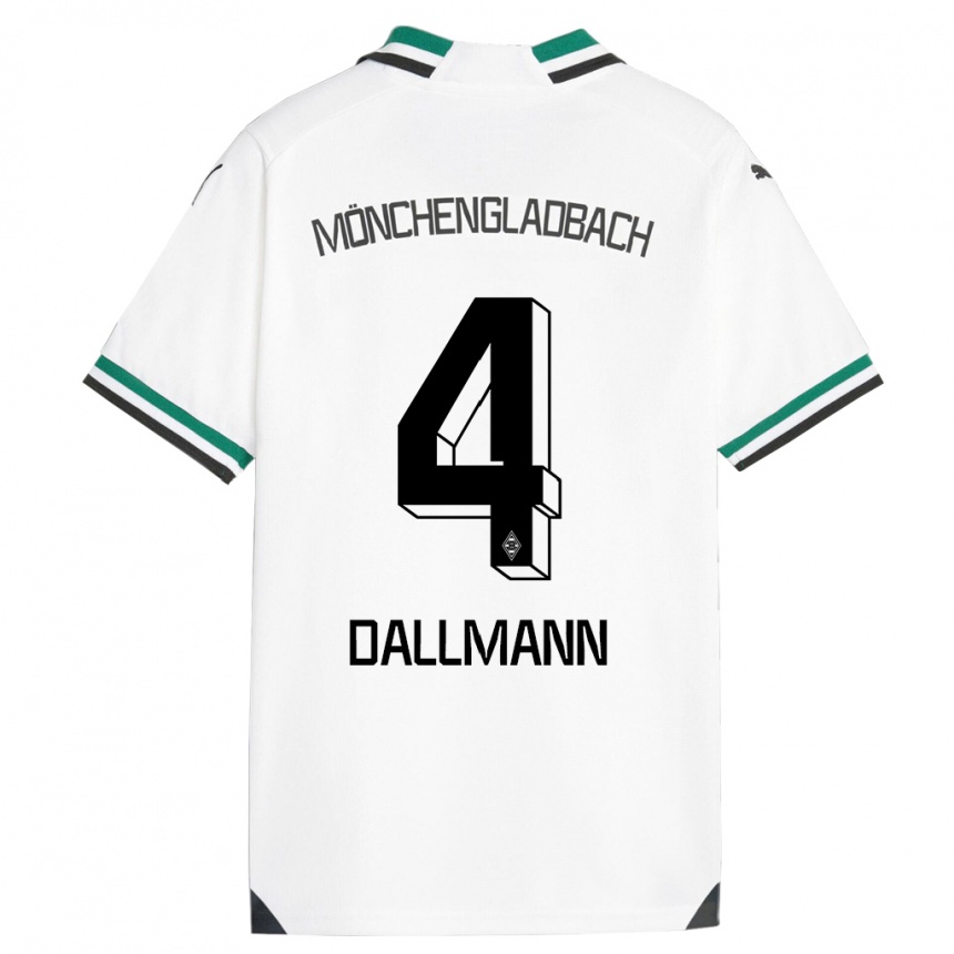 Niño Fútbol Camiseta Jule Dallmann #4 Blanco Verde 1ª Equipación 2023/24