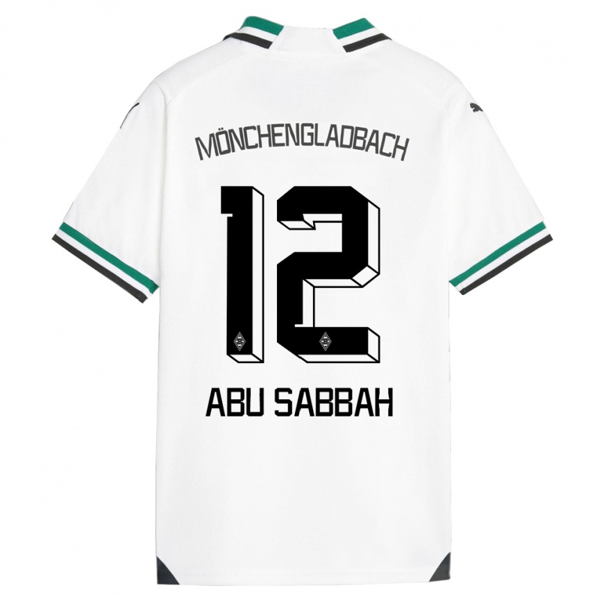 Niño Fútbol Camiseta Sarah Abu Sabbah #12 Blanco Verde 1ª Equipación 2023/24