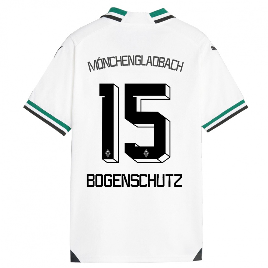 Niño Fútbol Camiseta Kerstin Bogenschutz #15 Blanco Verde 1ª Equipación 2023/24