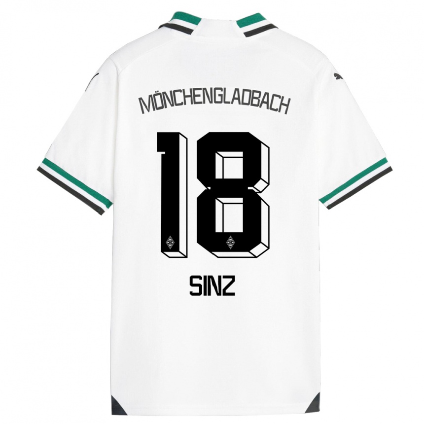 Niño Fútbol Camiseta Michelle Sinz #18 Blanco Verde 1ª Equipación 2023/24