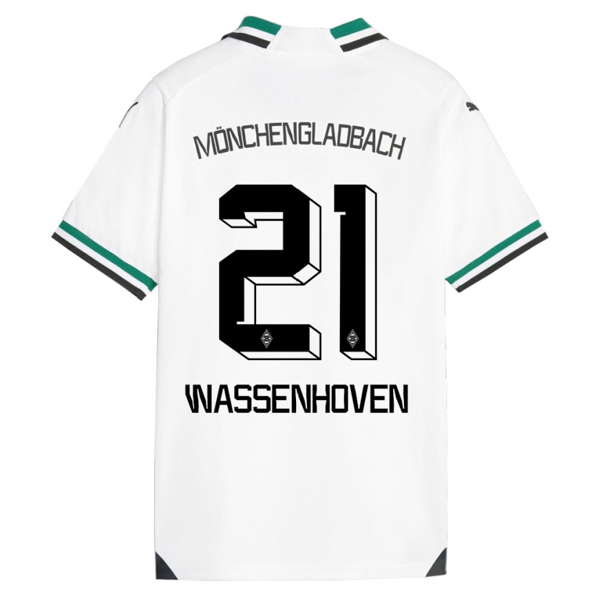 Niño Fútbol Camiseta Michelle Wassenhoven #21 Blanco Verde 1ª Equipación 2023/24