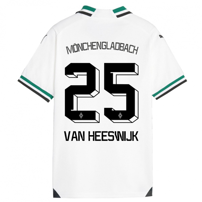 Niño Fútbol Camiseta Amber Van Heeswijk #25 Blanco Verde 1ª Equipación 2023/24