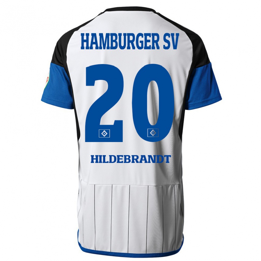 Niño Fútbol Camiseta Tjark Hildebrandt #20 Blanco 1ª Equipación 2023/24