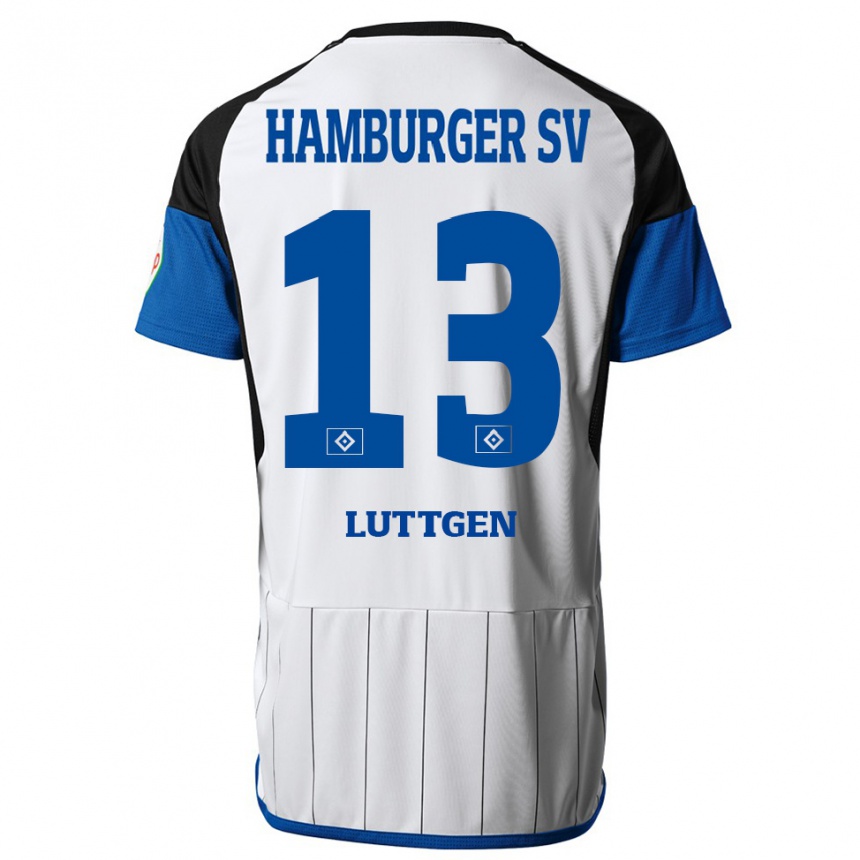 Niño Fútbol Camiseta Lasse Lüttgen #13 Blanco 1ª Equipación 2023/24