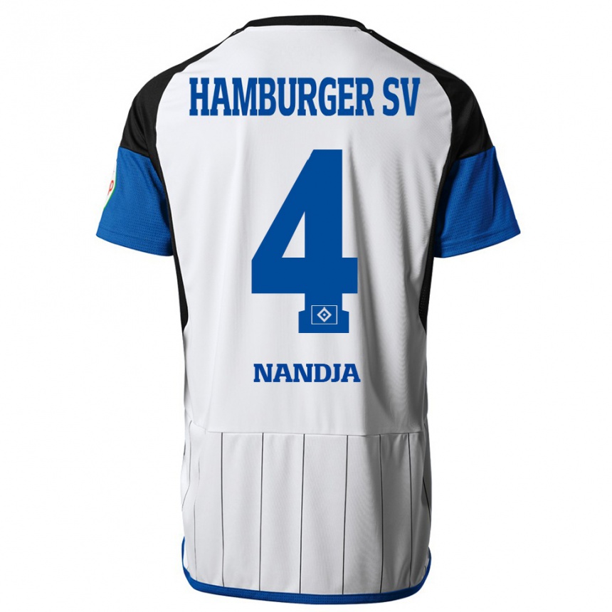 Niño Fútbol Camiseta Shafiq Nandja #4 Blanco 1ª Equipación 2023/24