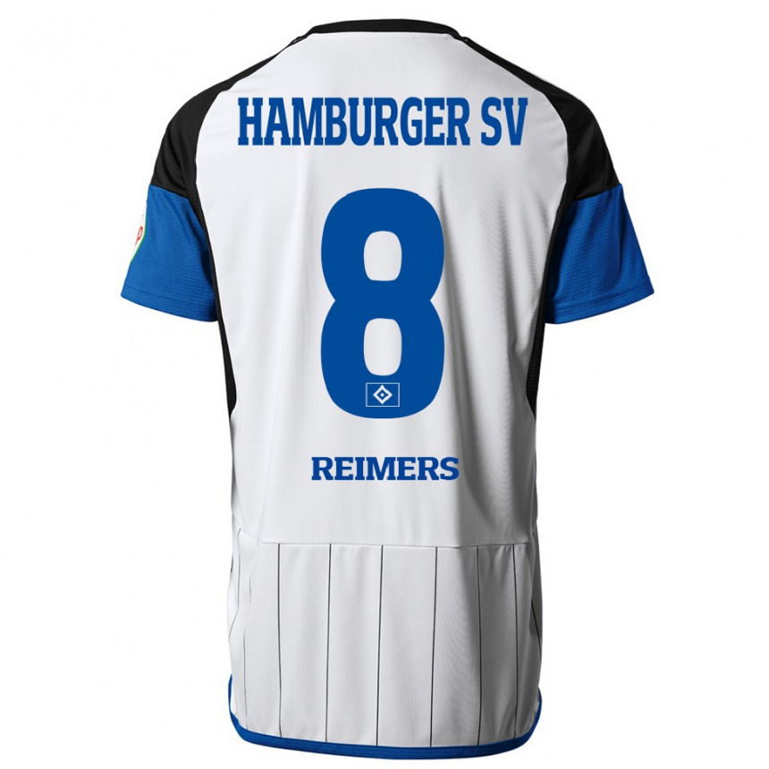 Niño Fútbol Camiseta Moritz Reimers #8 Blanco 1ª Equipación 2023/24