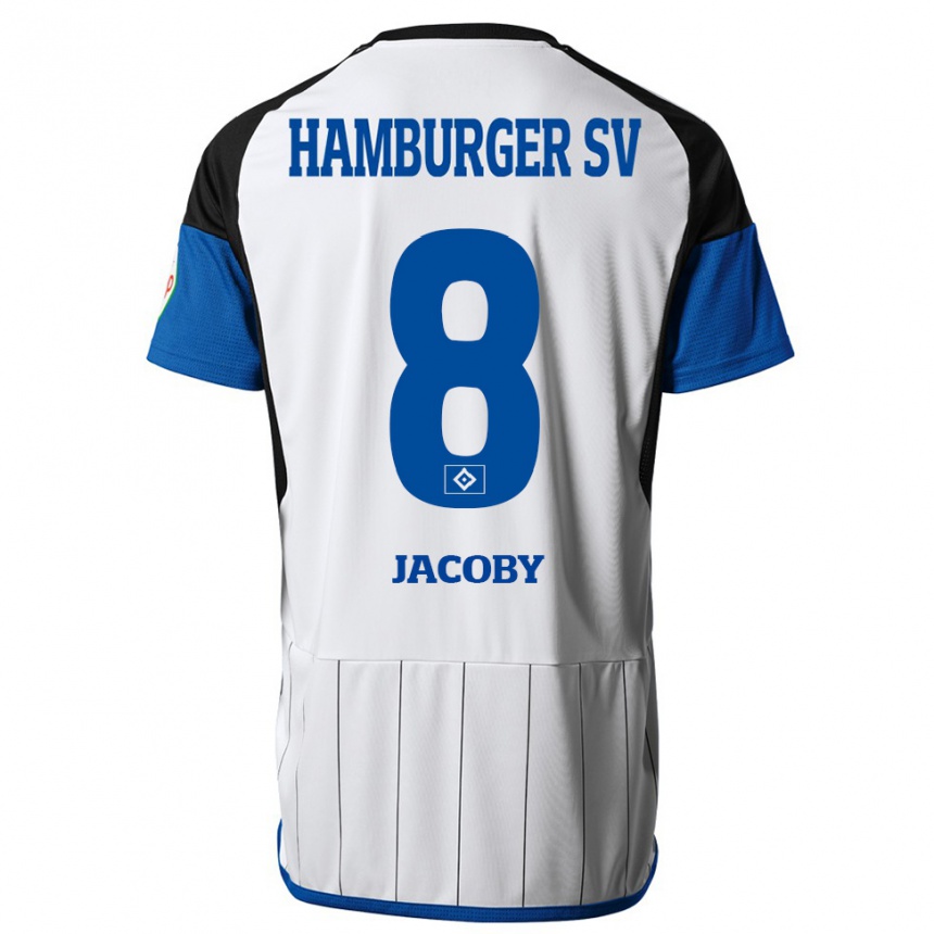 Niño Fútbol Camiseta Leandro Jacoby #8 Blanco 1ª Equipación 2023/24