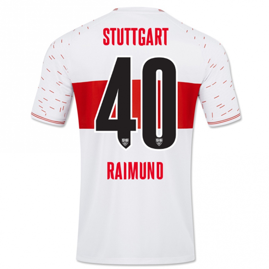 Niño Fútbol Camiseta Luca Raimund #40 Blanco 1ª Equipación 2023/24