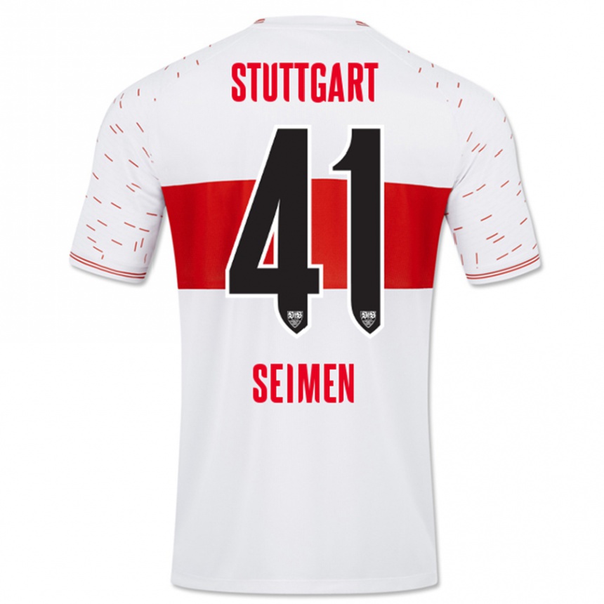 Niño Fútbol Camiseta Dennis Seimen #41 Blanco 1ª Equipación 2023/24