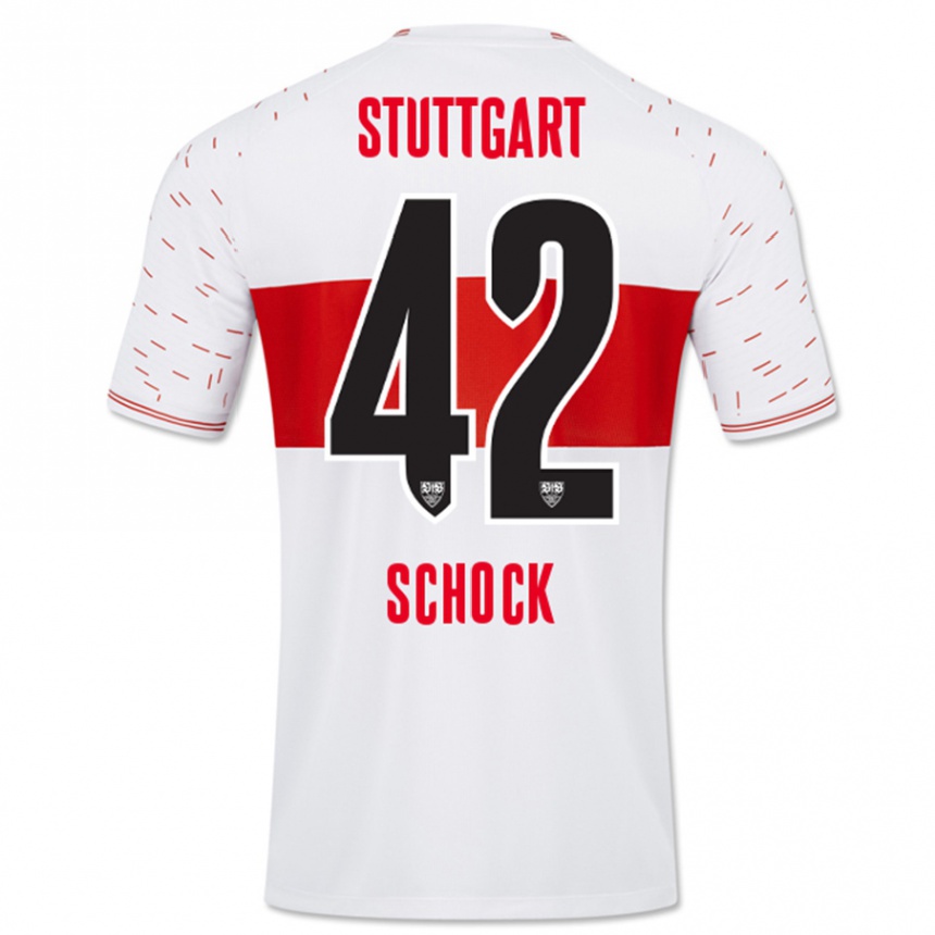 Niño Fútbol Camiseta Florian Schock #42 Blanco 1ª Equipación 2023/24