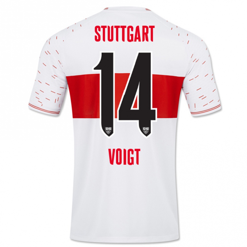 Niño Fútbol Camiseta Max Voigt #14 Blanco 1ª Equipación 2023/24