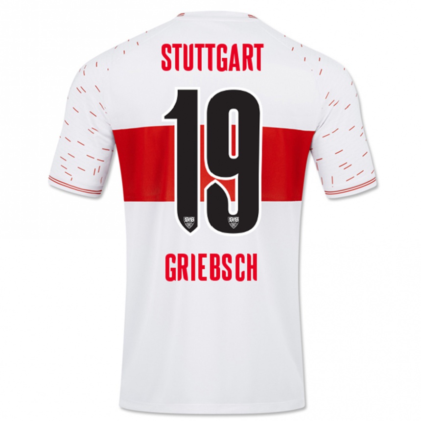 Niño Fútbol Camiseta Lukas Griebsch #19 Blanco 1ª Equipación 2023/24