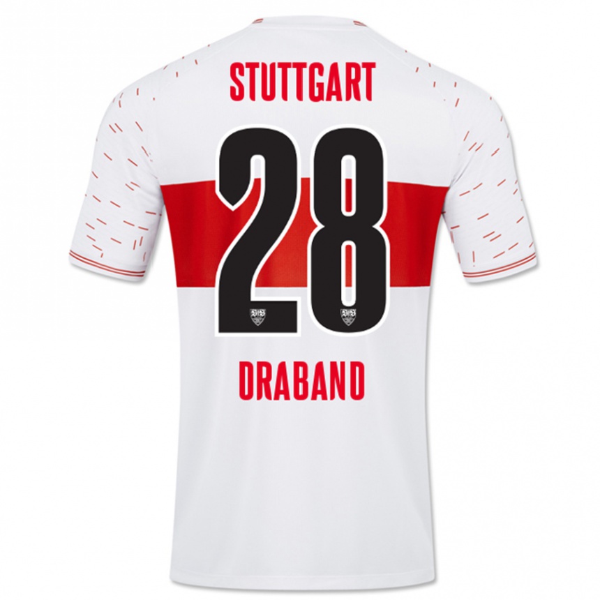 Niño Fútbol Camiseta Dominik Draband #28 Blanco 1ª Equipación 2023/24