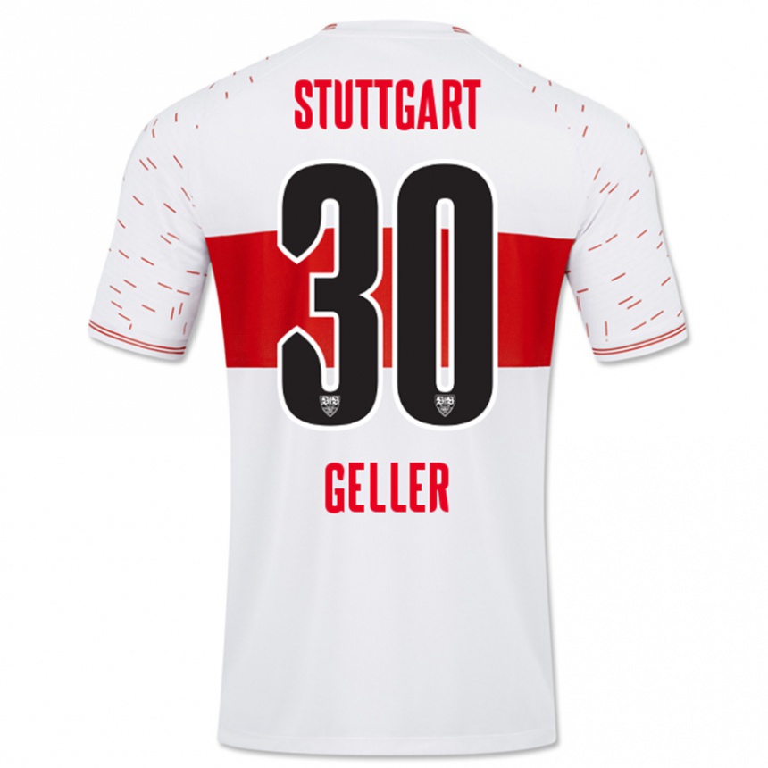 Niño Fútbol Camiseta Robert Geller #30 Blanco 1ª Equipación 2023/24