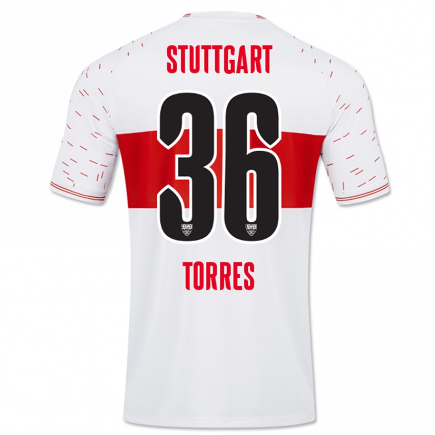 Niño Fútbol Camiseta Yohann Torres #36 Blanco 1ª Equipación 2023/24