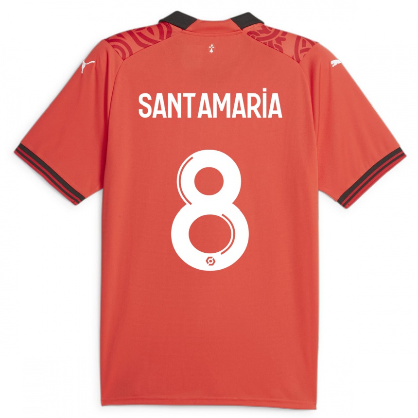 Niño Fútbol Camiseta Baptiste Santamaria #8 Rojo 1ª Equipación 2023/24