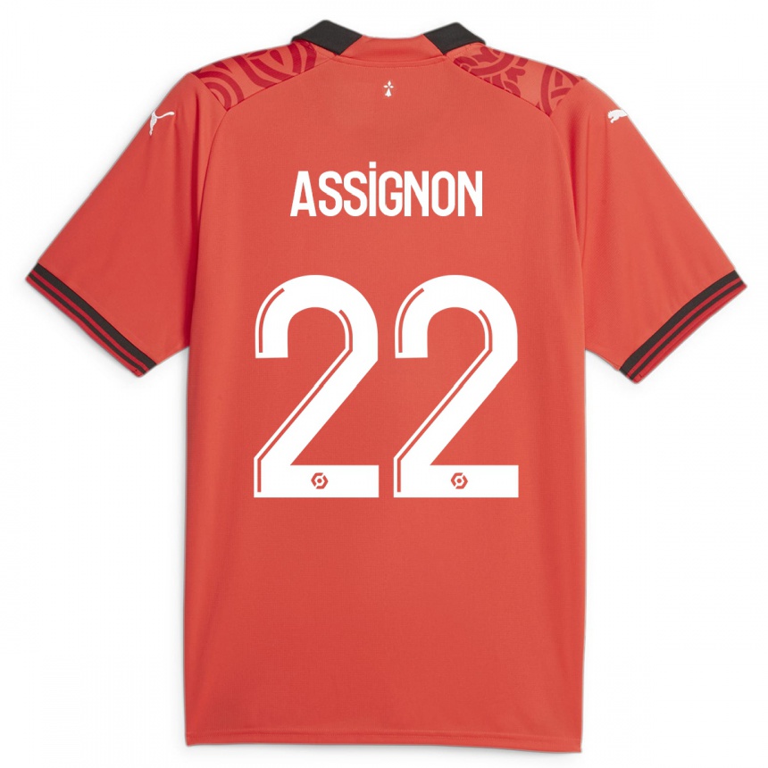 Niño Fútbol Camiseta Lorenz Assignon #22 Rojo 1ª Equipación 2023/24