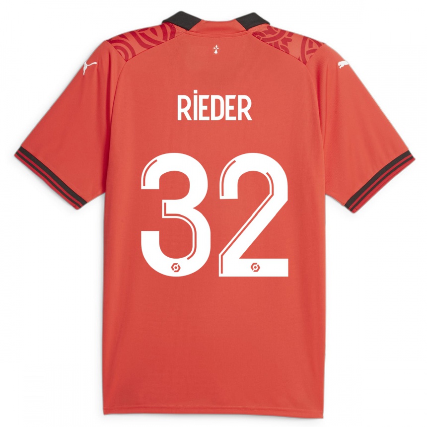 Niño Fútbol Camiseta Fabian Rieder #32 Rojo 1ª Equipación 2023/24