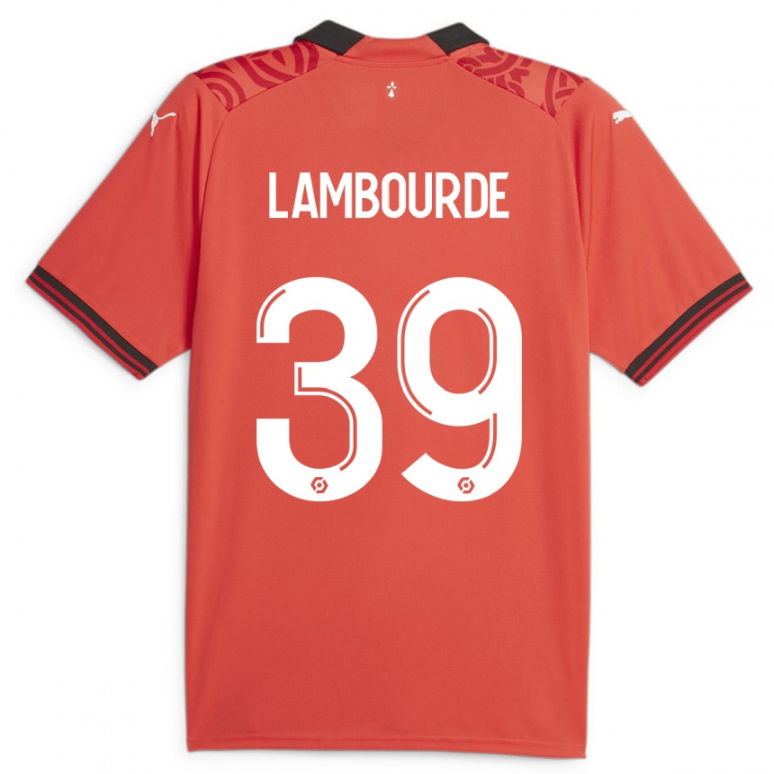 Niño Fútbol Camiseta Mathis Lambourde #39 Rojo 1ª Equipación 2023/24