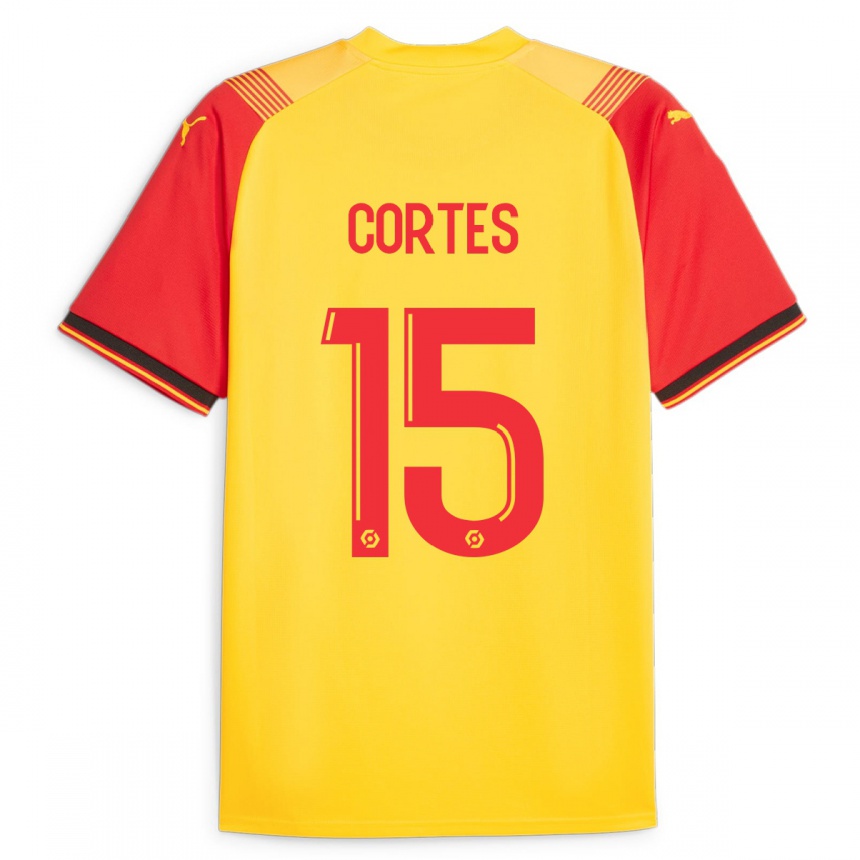 Niño Fútbol Camiseta Óscar Cortés #15 Amarillo 1ª Equipación 2023/24