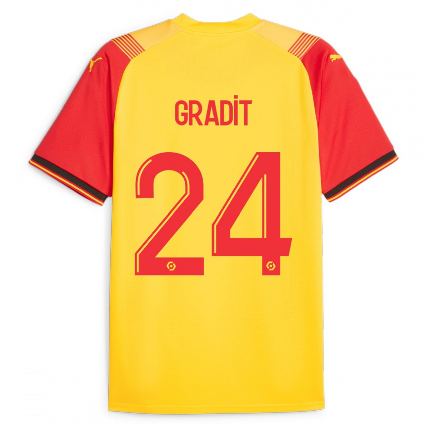 Niño Fútbol Camiseta Jonathan Gradit #24 Amarillo 1ª Equipación 2023/24