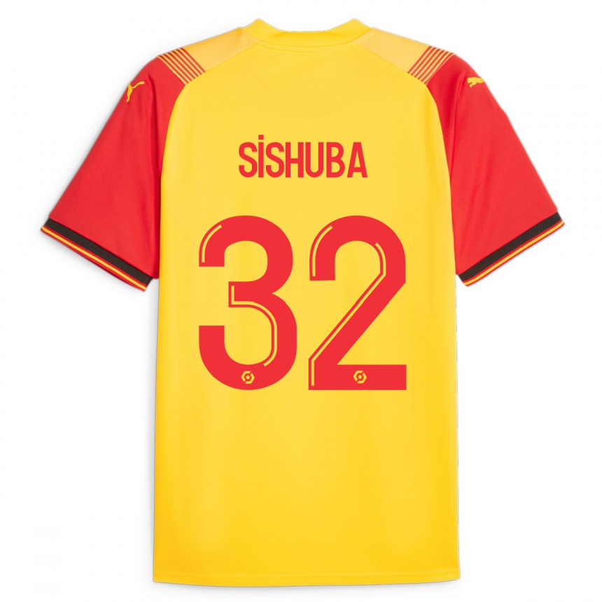Niño Fútbol Camiseta Ayanda Sishuba #32 Amarillo 1ª Equipación 2023/24